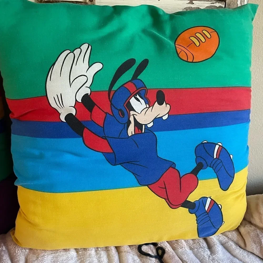 Disney Vintage Goofy Mickey Sports Themed Pillows 18x18!